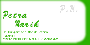 petra marik business card